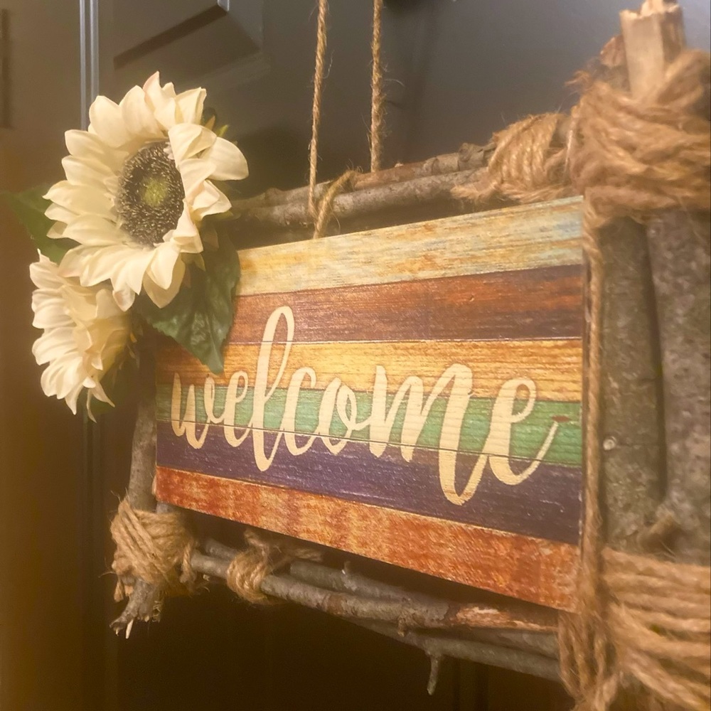 Rustic Welcome door hanger